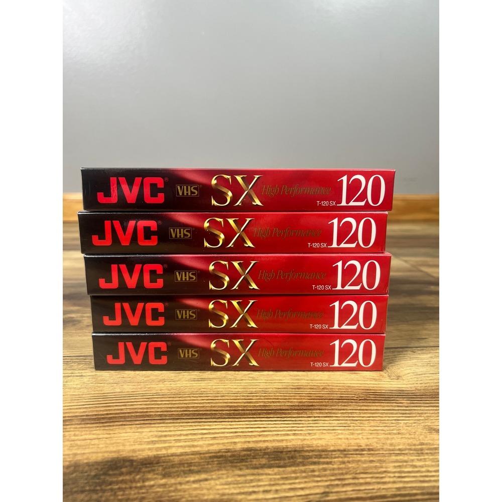 Lot of 5 JVC SX High Performance T-120 VHS Blank Video Cassette Tapes Sealed